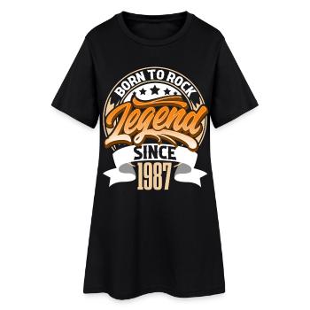 1987 Year of birth Birthday Legend Born To Rock - Women’s T-Shirt Dress - black - Front