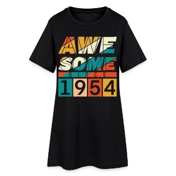 1954 Geboren Geburtstag Geburtsjahr Vintage - Frauen T-Shirt-Kleid - Schwarz - Vorne