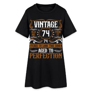 74e anniversaire Vintage Rétro - Robe T-shirt Femme - noir - Devant