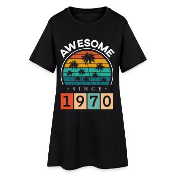 1970 Anniversaire Anniversaire Année de naissance millésime - Robe T-shirt Femme - noir - Devant