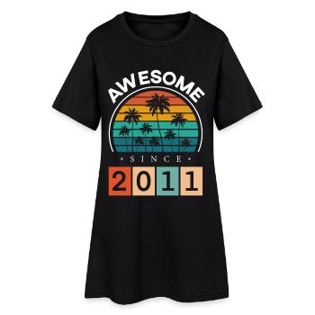 2011 Geboren Geburtstag Geburtsjahr Vintage - Frauen T-Shirt-Kleid - Schwarz - Vorne