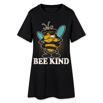 Bee Kind Imker Bienen - Frauen T-Shirt-Kleid - Schwarz - Vorne