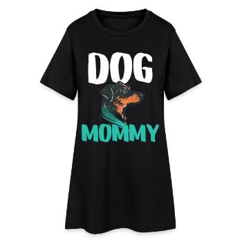 Hundemama-Attitüde-Welpen - Frauen T-Shirt-Kleid - Schwarz - Vorne