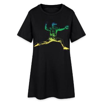 Lanceur de baseball - Robe T-shirt Femme - noir - Devant