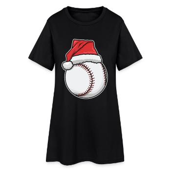 Baseball players Christmas - Women’s T-Shirt Dress - black - Front