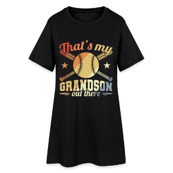 Grand-père d’un joueur de baseball - Robe T-shirt Femme - noir - Devant
