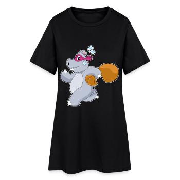 Nilpferd Bandit Geldsack - Frauen T-Shirt-Kleid - Schwarz - Vorne