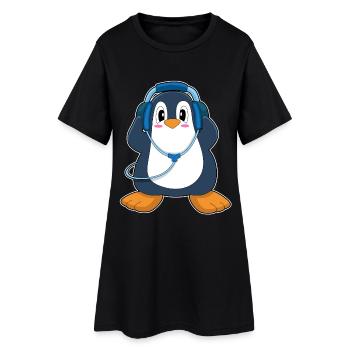 Musique Casque Penguin - Robe T-shirt Femme - noir - Devant