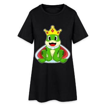 Couronne de grenouille - Robe T-shirt Femme - noir - Devant