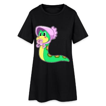 Schlange Baby Schnuller - Frauen T-Shirt-Kleid - Schwarz - Vorne