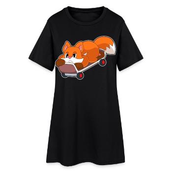 Fuchs Skater Skateboard - Women’s T-Shirt Dress - black - Front