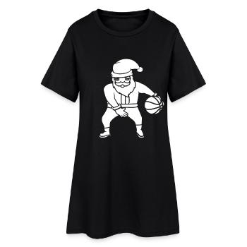 Basketball Weihnachten - Frauen T-Shirt-Kleid - Schwarz - Vorne