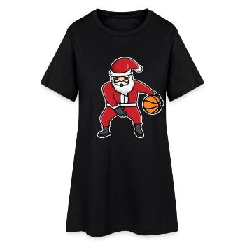 Basketball Weihnachtsmütze - Frauen T-Shirt-Kleid - Schwarz - Vorne