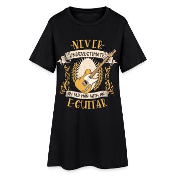 E-Gitarre Musiker Musikinstrument Geschenk - Frauen T-Shirt-Kleid - Schwarz - Vorne