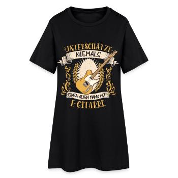 E-Gitarre Musiker Elektro Gitarre Geschenk - Frauen T-Shirt-Kleid - Schwarz - Vorne