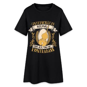 Kontrabass Musikerin Streichinstrument Geschenk - Frauen T-Shirt-Kleid - Schwarz - Vorne