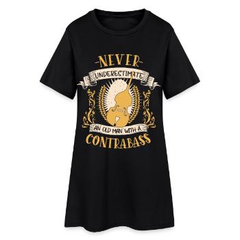 Contrebasse Musicien Instrument à Cordes Cadeau - Robe T-shirt Femme - noir - Devant