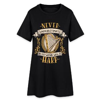 Musicien de harpe Instrument pincé Cadeau de musique - Robe T-shirt Femme - noir - Devant