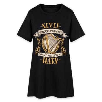 Musicien de harpe Instrument pincé Cadeau de musique - Robe T-shirt Femme - noir - Devant