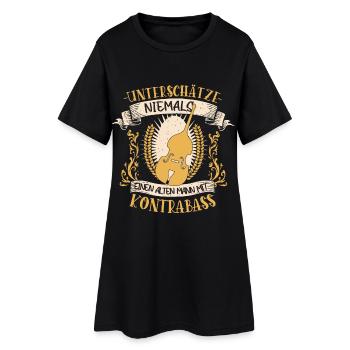 Kontrabass Musiker Streichinstrument Geschenk - Frauen T-Shirt-Kleid - Schwarz - Vorne
