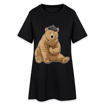 Peinture au pinceau du Peintre d’ours - Robe T-shirt Femme - noir - Devant