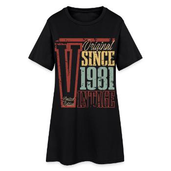 1981 Birthday Year of birth Year of construction Vintage Retro - Women’s T-Shirt Dress - black - Front