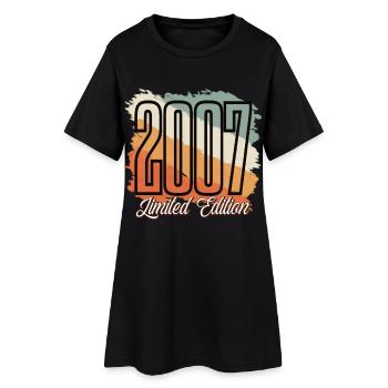 2007 Année de naissance Anniversaire Année de construction Vintage Rétro - Robe T-shirt Femme - noir - Devant