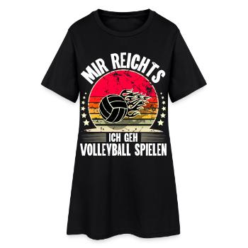 Volleyball - Frauen T-Shirt-Kleid - Schwarz - Vorne