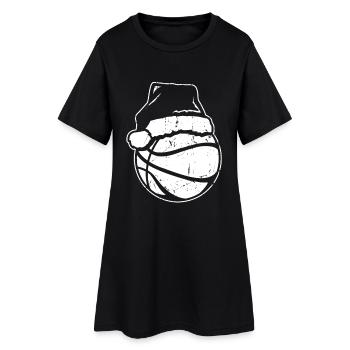 Basketball Père Noël - Robe T-shirt Femme - noir - Devant