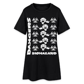 Masque à gaz et dangers - Robe T-shirt Femme - noir - Devant