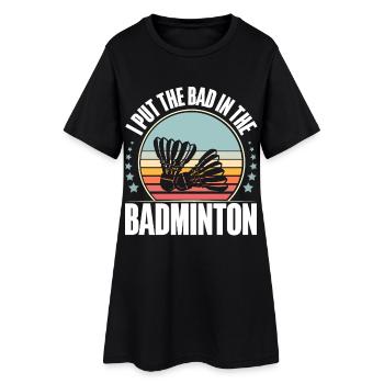 Badminton - Frauen T-Shirt-Kleid - Schwarz - Vorne