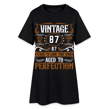 87ème Anniversaire Vintage Rétro - Robe T-shirt Femme - noir - Devant
