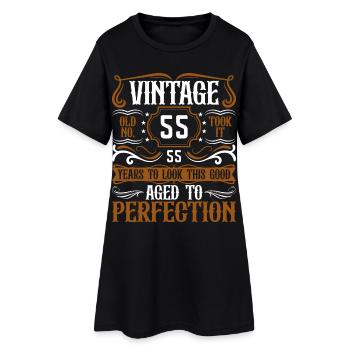 55ème Anniversaire Vintage Rétro - Robe T-shirt Femme - noir - Devant