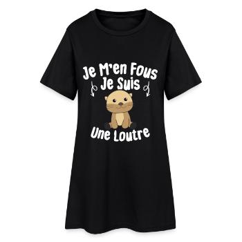 Je M'en Fous Je Suis Une Loutre Cadeau - Robe T-shirt Femme - noir - Devant