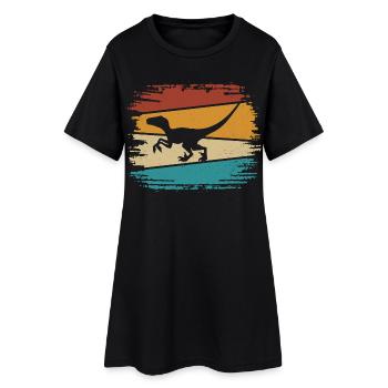 Velociraptor Dino Dinosaures - Robe T-shirt Femme - noir - Devant