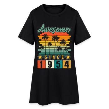 1954 Geboren Geburtstag Geburtsjahr Vintage - Frauen T-Shirt-Kleid - Schwarz - Vorne