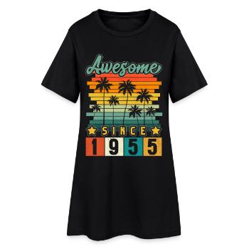 1955 Anniversaire Né Année de naissance millésime - Robe T-shirt Femme - noir - Devant