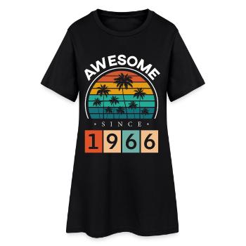 1966 né anniversaire année de naissance millésime - Robe T-shirt Femme - noir - Devant