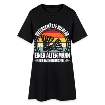 Badminton - Frauen T-Shirt-Kleid - Schwarz - Vorne