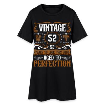 52e anniversaire Vintage Rétro - Robe T-shirt Femme - noir - Devant