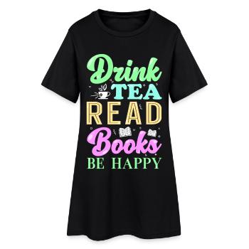 Reading Books Tea - Women’s T-Shirt Dress - black - Front