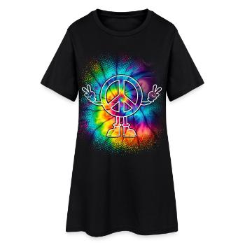 Signe de paix Signe de paix Tie Dye - Robe T-shirt Femme - noir - Devant