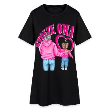 stolze Oma Enkelin Herz - Frauen T-Shirt-Kleid - Schwarz - Vorne