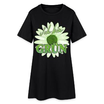 ich bin Grün - Umwelt Kilmaschutz BIO - Frauen T-Shirt-Kleid - Schwarz - Vorne
