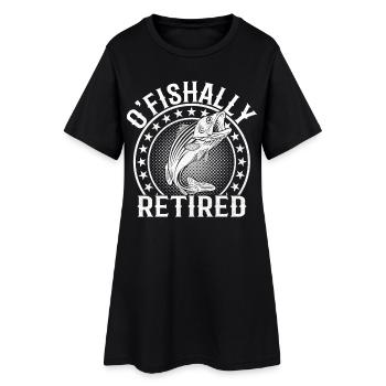 O fishally Retired Fishing Retirement Fishers Fish - Frauen T-Shirt-Kleid - Schwarz - Vorne
