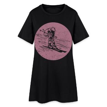 Ski - Vacances au ski et ski rétro - Robe T-shirt Femme - noir - Devant