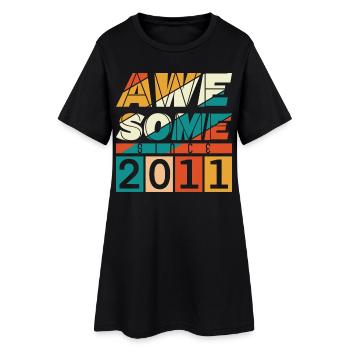 2011 Anniversaire Naissance Année de naissance millésime - Robe T-shirt Femme - noir - Devant