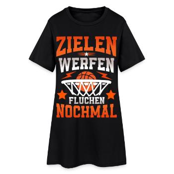 Basketball Basketballer - Frauen T-Shirt-Kleid - Schwarz - Vorne