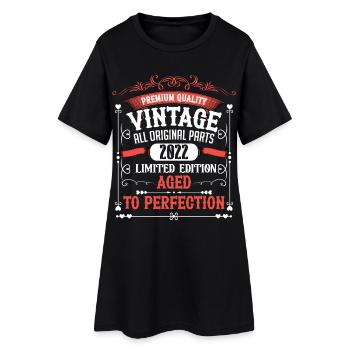 2022 Geburtsjahr Geboren Geburtstag Vintage - Frauen T-Shirt-Kleid - Schwarz - Vorne