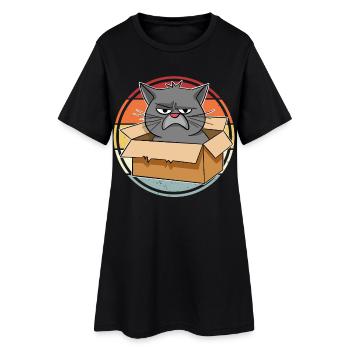 Cat in a box - Women’s T-Shirt Dress - black - Front